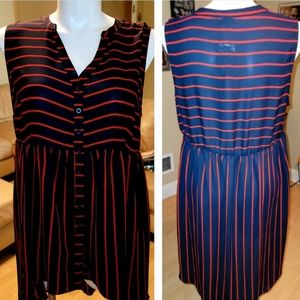 NWT Torrid Navy & Red Hi-Lo Shirt